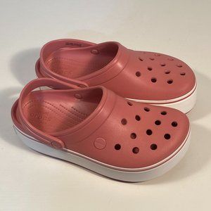 Crocs Crocband Pink Rubber Platform Clogs Women Size 8